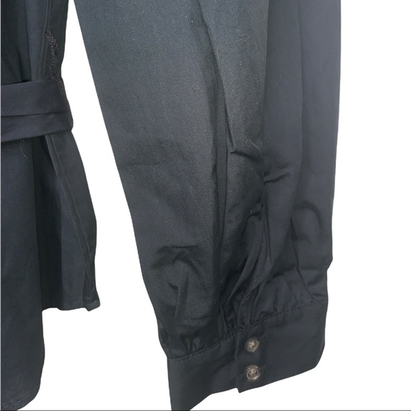 Who What Wear 1X Asymmetric Button Belted Blouse Black - Picture 4 of 7